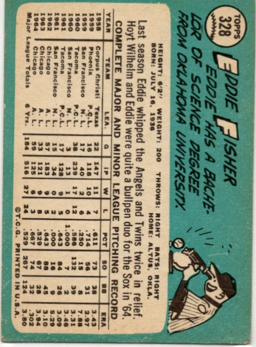 Eddie Fisher 1965 Topps card #328