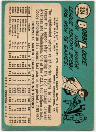 Bobby Locke 1965 Topps card #324