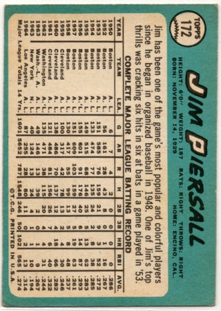 Jim Piersall 1965 Topps card #172