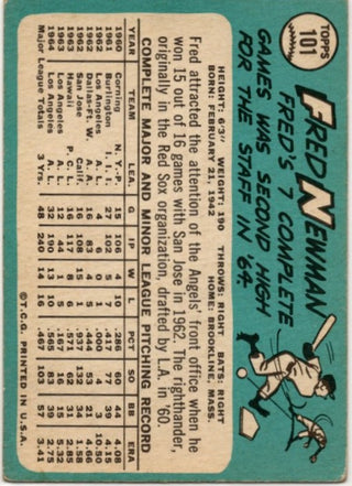 Fred Newman 1965 Topps card #101