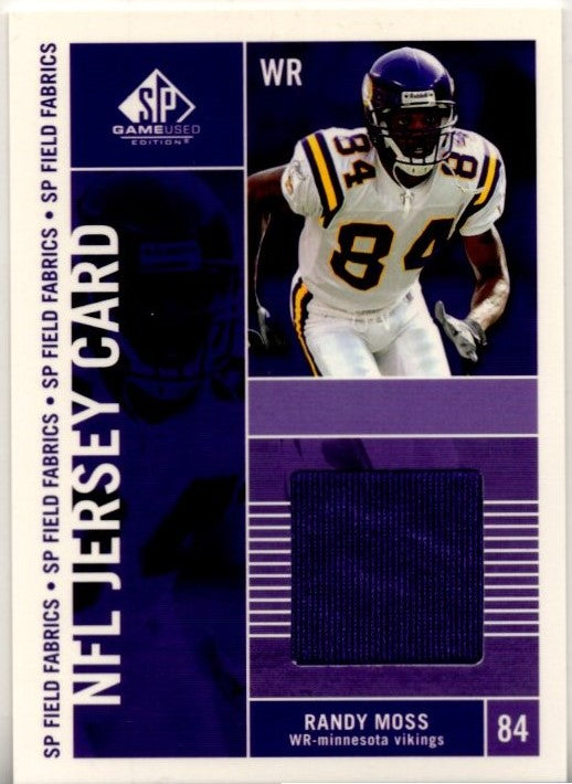 Randy Moss 2003 Upper Deck SP Game Used Edition Field Fabrics Jersey Card #FF1-RM