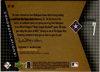 Ivan Rodriguez 2002 Upper Deck Ultimate Collection Game Jersey Card #JP-IR 116/199