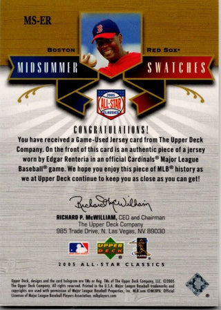 Edgar Renteria 2005 Upper Deck All Star Classic Midsummer Swatches Card #MS-ER