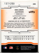 Edgardo Alfonzo 2005 Donruss Throwback Threads Bat Relic Card #206 137/250
