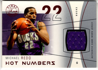 Michael Redd 2003-04 Fleer Final Edition Hot Numbers Authentic Game Worn Jersey Card #HN-MR 142/175