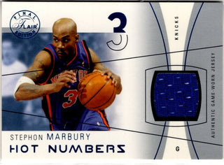 Stephon Marbury 2003-04 Fleer Final Edition Hot Numbers Authentic Game Worn Jersey Card #HN-STM 008/250
