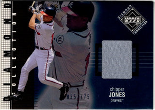 Chipper Jones 2002 Upper Deck Diamond Collection Game Used Jersey Card #208 035/775
