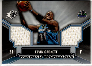Kevin Garnett 2005-06 Upper Deck SPx Winning Materials Dual Jersey Patch Card #WM-KG