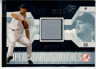 David Wells 2002 Upper Deck SPx Super Stars Swatches Game Worn Jersey Card #189 231/800