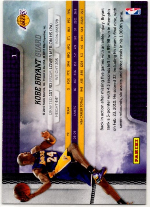 Kobe Bryant 2009-10 Panini Absolute Memorabilia Card #1