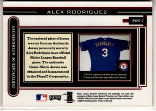 Alex Rodriguez 2003 Playoff Piece of the Game Worn Jersey Card #POG-7