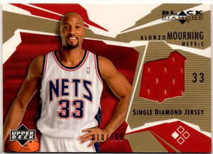 Alonzo Mourning 2003-04 Upper Deck Black Diamond Single Diamond Jersey Card #BD-M0 10/100