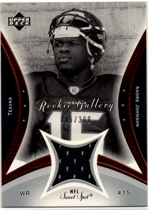 Andre Johnson 2003 Upper Deck Sweet Spot Rookie Gallery Jersey Card #RG-AJ 5/300