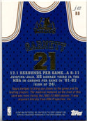 Kevin Garnett 2002-03 Topps Jersey Edition Authentic Game Worn NBA Road Jersey Card K6