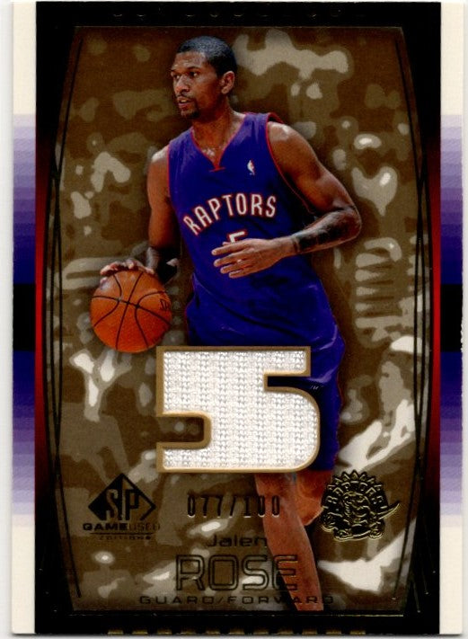 Jalen Rose 2004-05 Upper Deck SP Game Used Edition Jersey Card #88 77/100