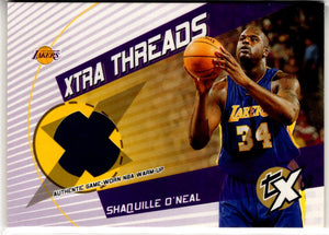 Shaquille O'Neal 2002-03 Topps Xpectations Xtra Threads Authentic Game Worn NBA Warm-Up Jersey Card #XT-50