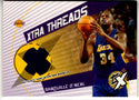 Shaquille O'Neal 2002-03 Topps Xpectations Xtra Threads Authentic Game Worn NBA Warm-Up Jersey Card #XT-50
