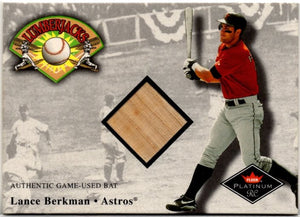 Lance Berkman 2001 Fleer Platinum Lumberjack Authentic Game Used Bat Card