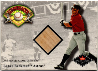 Lance Berkman 2001 Fleer Platinum Lumberjack Authentic Game Used Bat Card