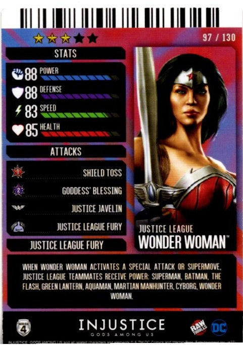 Wonder Woman DC Injustice Gods Among Us Arcade Series 4 Justice League Card #97/130