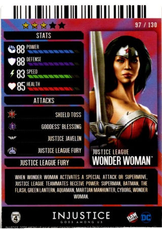 Wonder Woman DC Injustice Gods Among Us Arcade Series 4 Justice League Card #97/130