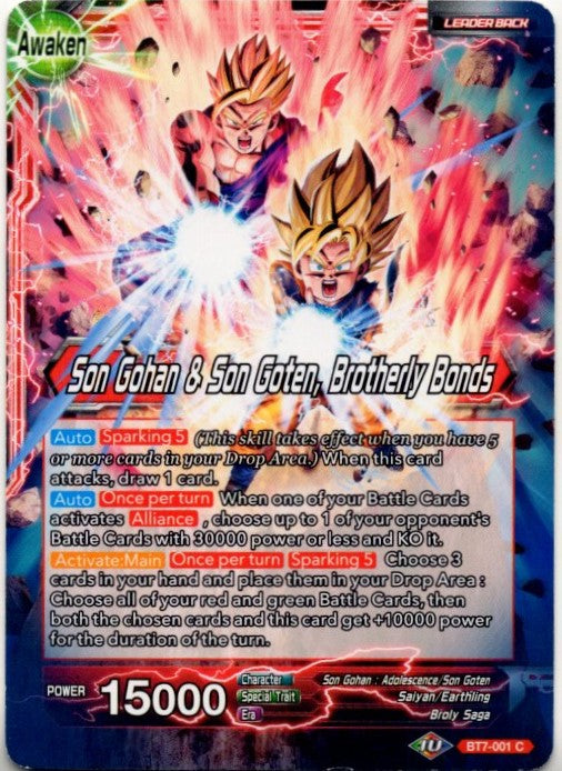 Son Gohan & Son Goten Brotherly Bonds Dragon Ball Super Card #BT7-001 C