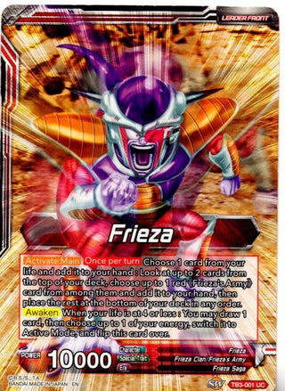 Frieza Metamorphic Threat Dragon Ball Super Card #TB3-001 UC
