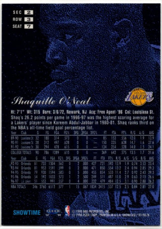 Shaquille O'Neal 1997-98 Fleer Flair Showcase Card #7