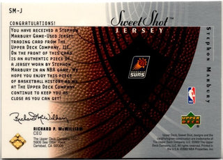 Stephon Marbury 2002-03 Upper Deck Sweet Shot Jersey Card #SM-J