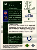 Marvin Harrison 2003 Upper Deck SP Game Used Edition Jersey Card #166
