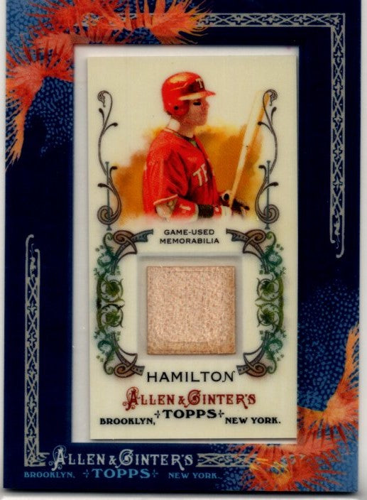 Josh Hamilton 2011 Topps Allen & Ginter Framed Mini Relics Card #AGR-JH