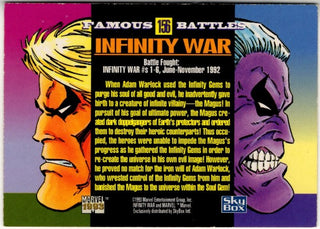 Infinity War 1993 Skybox Marvel Famous Battle Card #156