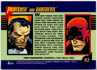 Punisher & Daredevil 1992 Impel Marvel Team-Ups Card 92