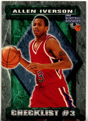 Allen Iverson 1997 Score Board Rookies Checklist 3 Card #88