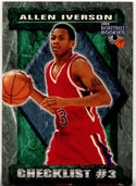 Allen Iverson 1997 Score Board Rookies Checklist 3 Card #88