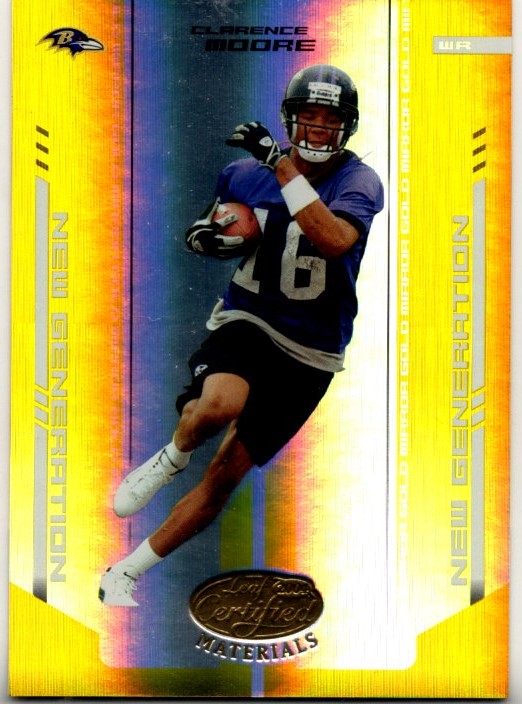 Clarence Moore 2004 Donruss Leaf Certified Materials New Generation Gold Card #162 10/25