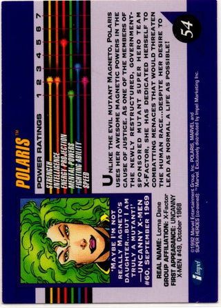 Polaris 1992 Marvel Superheroes Card #54