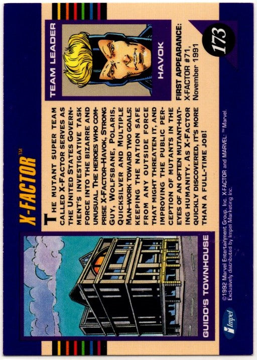 X-Factor 1992 Marvel Teams Card #173
