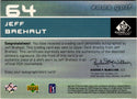 Jeff Brehaut 2003 Upper Deck SPx First Tee Relic and Autographed Card #64 1228/2300