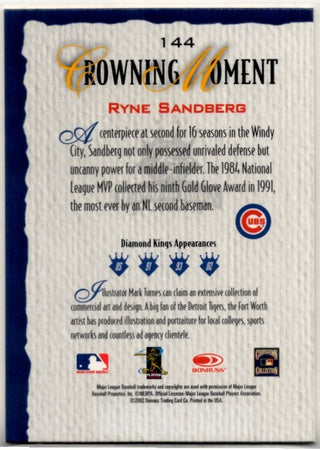 Ryne Sandberg 2002 Donruss Diamond Kings Crowning Moment Card #144