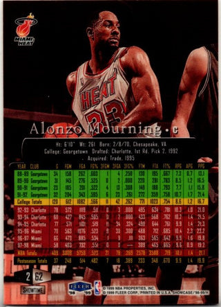 Alonzo Mourning 1998-99 Fleer Flair Showcase Passion Showtime Row 2 Card #62