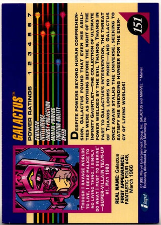Galactus 1992 Marvel Cosmic Beings Card #151