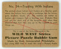 Trading With Indians Wild West Series Picture Puzzle Bubble Gum #34 Card