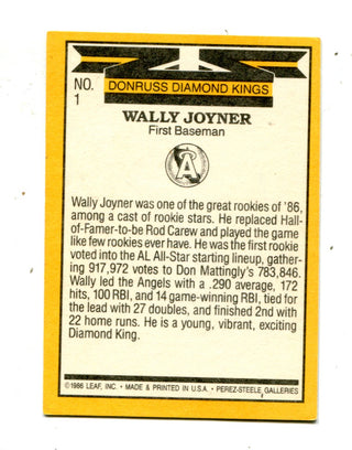 Wally Joyner 1986 Leaf Autographed Card
