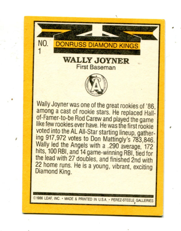Wally Joyner 1986 Leaf Autographed Card
