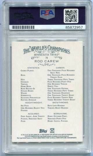 Rod Carew Autographed W/ HOF 91 Inscription Card PSA/DNA Certified