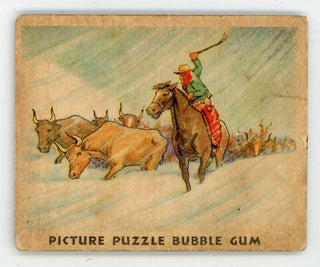 Fighting a Blizzard Wild West Series Picture Puzzle Bubble Gum #29 Card