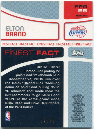 Elton Brand 2005-2006 Topps Finest Jersey XFractor Card #FFR EB 13/49