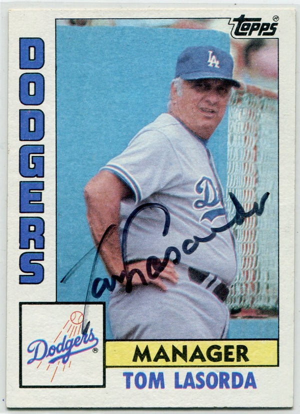 Tom Lasorda 1984 Topps Autographed Card #681