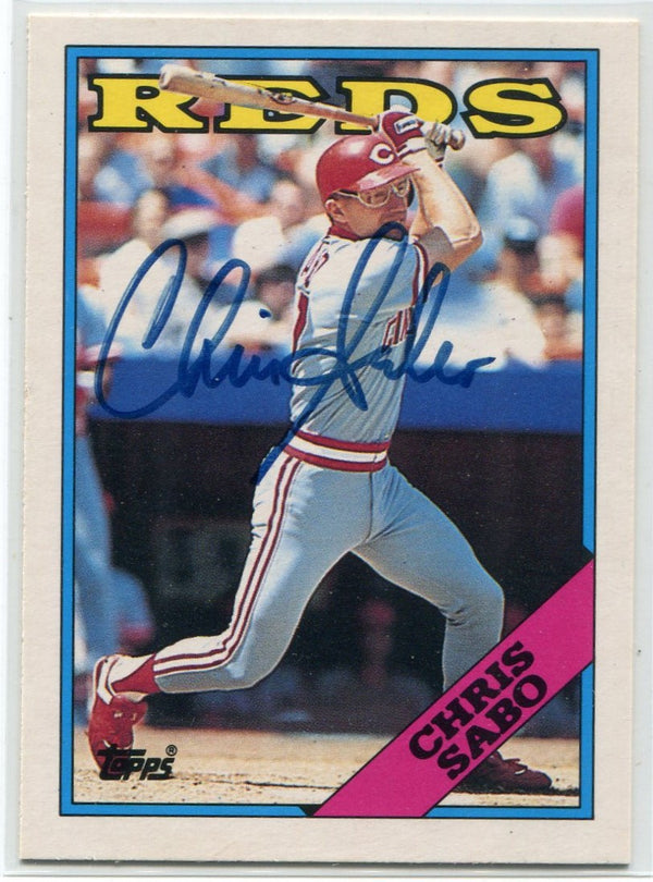 Chris Sabo 1988 Topps Traded Autographed RC #98T